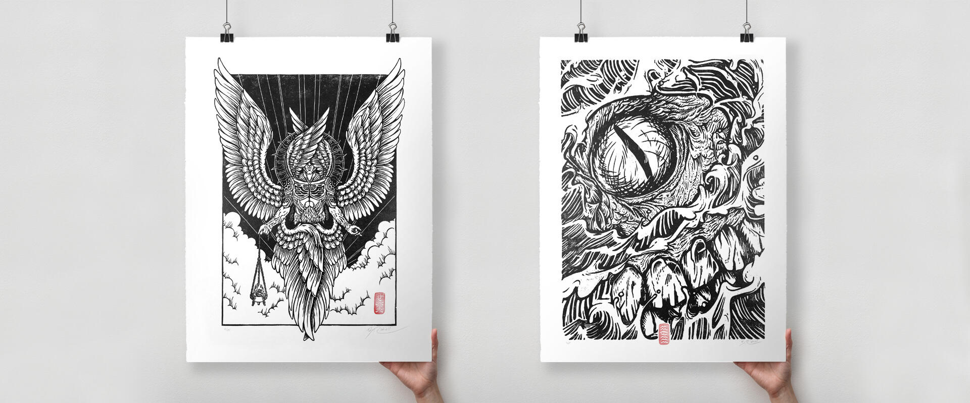 Seraphim and Leviathan Woodcuts Seraphim and Leviathan Woodcuts